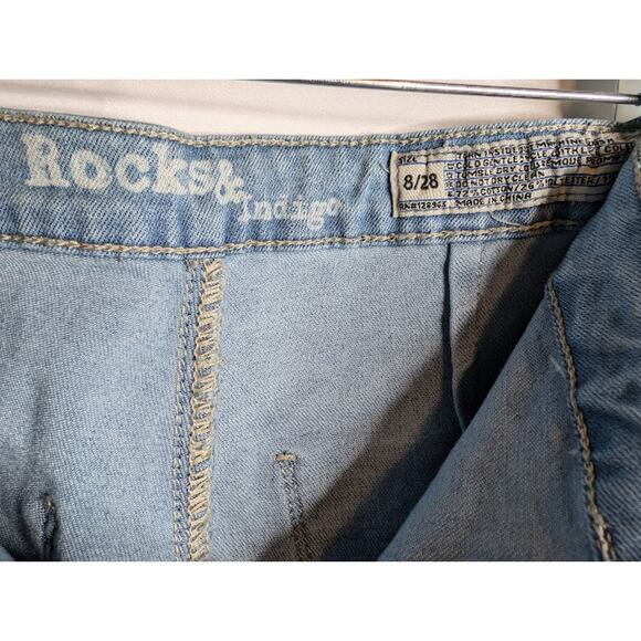 Rocks & Indigo flared jeans retro Side Strip with Snaps Size 8/28 Y2K 90's NWT - Picture 3 of 6